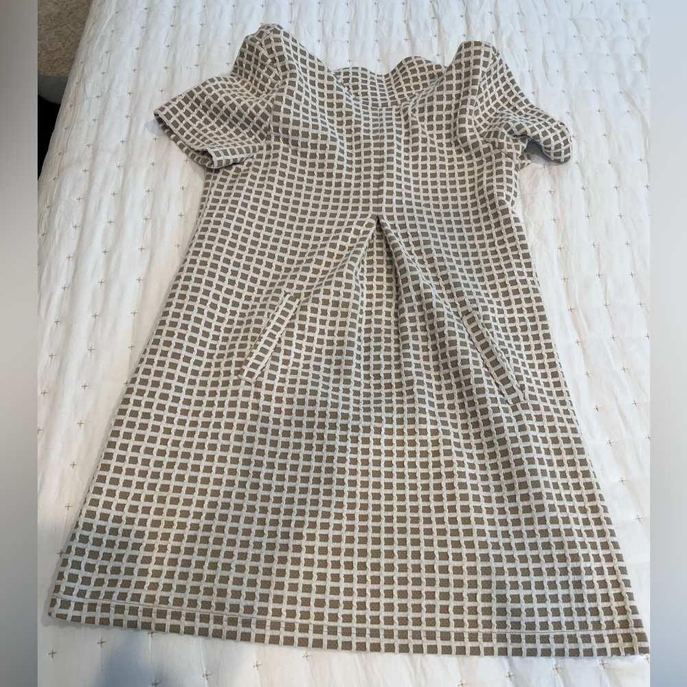 Tyler Boe Brown and White Midi Dress